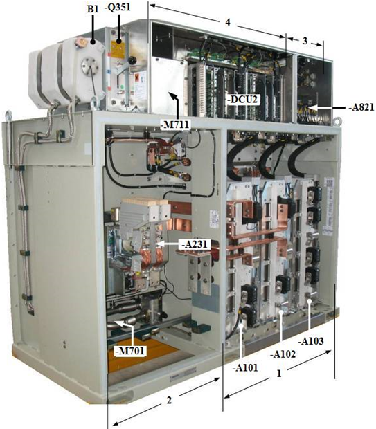 Размещение оборудования в блоке тягового преобразователя